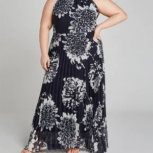 Lane Bryant size 24 navy blue and white dress EUC